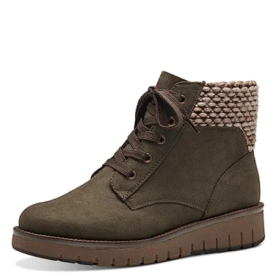 Immagine di MARCO TOZZI Stivaletti Donna con Lacci e Fascetta in Tessuto Bassi, Khaki Comb, 39 EU