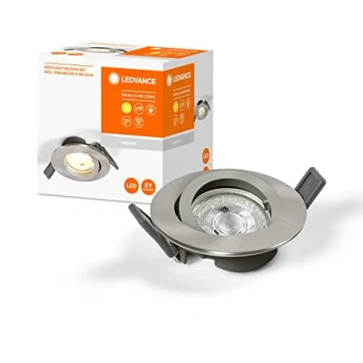 Immagine di LEDVANCE RECESS DOWNLIGHT TWISTLOCK GU10 Lampada a LED da incasso per bagno (monocolore) 4.5 W IP20 Nickel