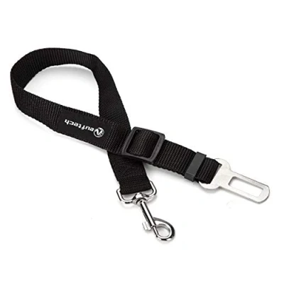 Immagine di Neuftech Cani Guinzaglio Cintura di Sicurezza Auto Regolabile Per Cane Nero 65cm