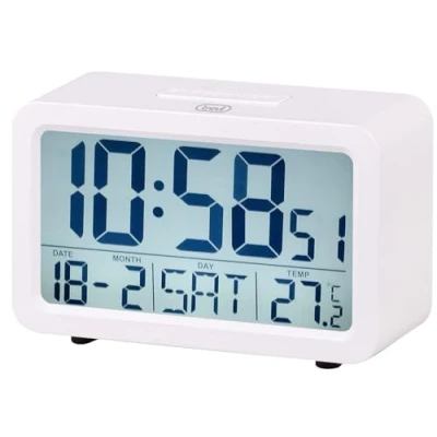 Immagine di Trevi SLD 3P60 Orologio Digitale con Grande Display Retroilluminato e Termometro, Sveglia Programmabile, Funzione Snooze Timer, Bianco