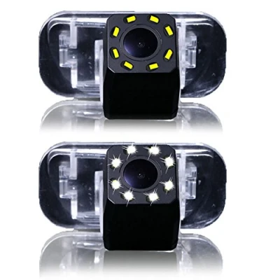 Immagine di Dynavsal 8LED Night Visions Telecamera Inversa Luce Targa 170 Grandangolare HD Color Impermeabile Posteriore per B200 A Class W169 B Klasse T245 Car