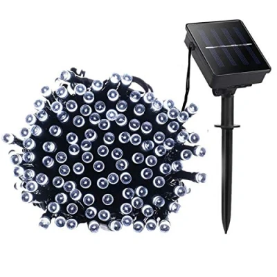 Immagine di Lamker 20M 200LED Catena Luminosa Solare Bianco Freddo Esterno Impermeabile Lucine 8 Modalità Illuminazione Stringa Luci per Patio Balcone Giardino Albero Matrimonio Natale Ghirlanda Decorative