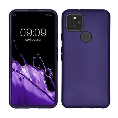 Immagine di kwmobile Custodia Compatibile con Google Pixel 5 Cover Back Case Morbida Protezione in Silicone TPU Effetto metallizzato lilla