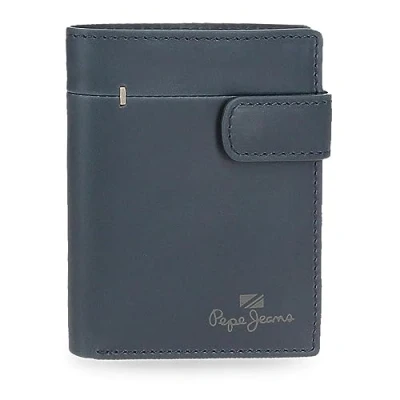 Immagine di Pepe Jeans Staple Portafoglio verticale con chiusura a scatto, Blu, 8,5 x 10,5 1 cm, in pelle, Talla única, taglia unica,