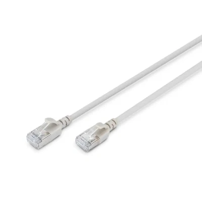Immagine di Digitus CAT 6A classe Ea, F/FTP, Cavo patch a coppie intrecciate, Cu, LSZH, AWG 32/7, lunghezza: 5 m, grigio (F/FTP, CAT6a, 5 m), di rete
