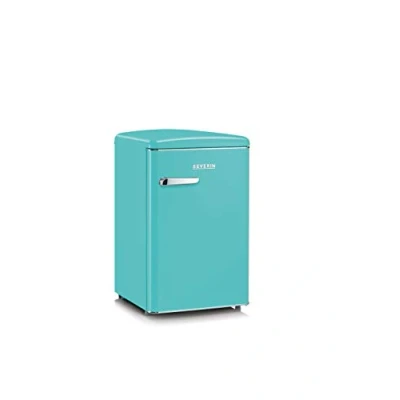 Immagine di SEVERIN RKS 8834 Mini Frigorifero Retrò 108L, piccolo e silenzioso con diversi scomparti, Congelatore 13L portabottiglie, 37 dB, Classe energetica D, Turchese