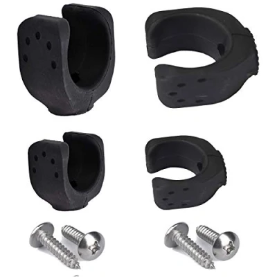 Immagine di 4/PK (2 grandi, 2 piccole), staffe di montaggio per torcia, stivaggio/barca gancio stivaggio/barca, clip supporto scala, palo, a parete, in qualsiasi veicolo, barca, ecc