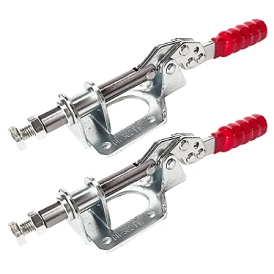 Immagine di Morsetti a Levetta,Guador 2 pezzi Capacità di Tenuta Corsa Push Pull Action Toggle Morsetto Strumento Attrezzo Levetta per Attrezzi Pesanti Orizzontale Sgancio Rapido (136 kgf)