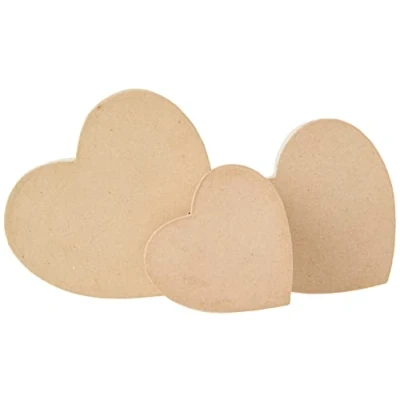 Immagine di Creativ Set di 3 scatole in cartone, a forma cuore, diametro: 10+12,5+15 cm, assortite