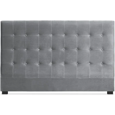 Immagine di Menzzo Testiera per Letto Modello Luxor, 180cm, in Velluto, Colore: Argento