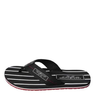 Immagine di Tommy HILFIGER PATCH BEACH SANDAL, Infradito Uomo, Nero, 40 EU