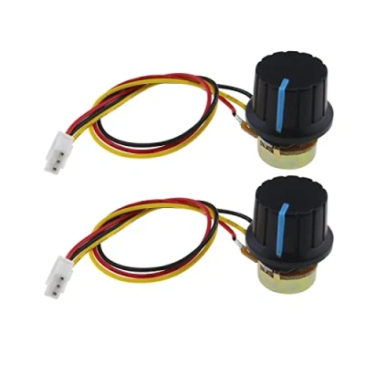 Immagine di ECSiNG 2 set B10K Potenziometro Rotante a Cono Lineare WH148 10 K Ohm Resistenza Variabile Film di Carbonio Un Tornio con Cavo Connettore XH2.54 3 Pin