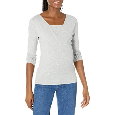 Immagine di Amazon Essentials Top Premaman con Scollo a V per L&#039;Allattamento Donna, Grigio, XS