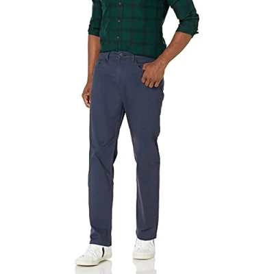 Immagine di Amazon Essentials Chino Elasticizzati Comodi con 5 Tasche Taglio Dritto (in precedenza Goodthreads) Uomo, Blu Marino, 34W / 30L