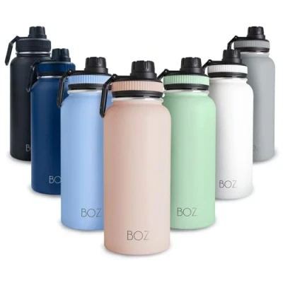 Immagine di BOZ Borraccia Termica 1 Litro in Acciaio Inossidabile a Doppia Parete (Rosa), Bottiglia per Bevande Fredde e Calde, Inox Priva di BPA, Thermos Senza Retrogusto Metallico