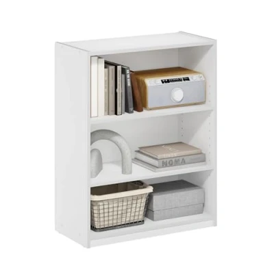 Immagine di Furinno Gehry Libreria a 3 ripiani, scaffale con ripiani regolabili, Bianco