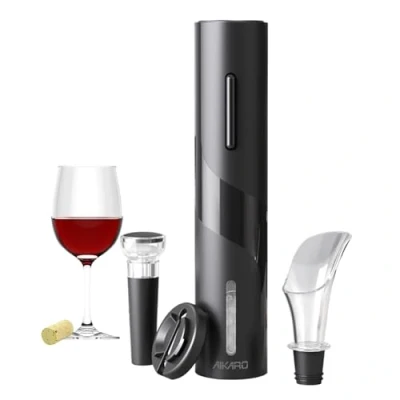 Immagine di AIKARO Cavatappi Elettrico per Vino Apribottiglie Automatico (Set, Batteria Caricata)