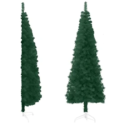 Immagine di vidaXL Albero Natale Artificiale Sottile a metà Supporto Verde 240 cm