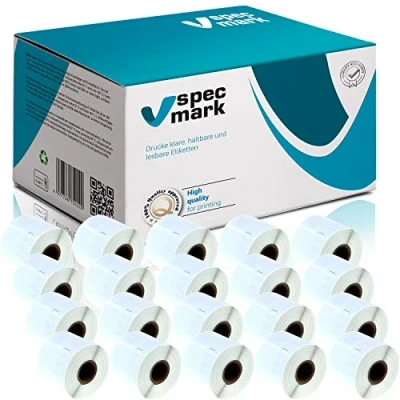 Immagine di specmark 20 Rotoli di etichette compatibili con DYMO 99014 54mm x 101mm S0722430 220 Pezzo compatibile tutte le stampanti Label Writer 450 4XL Seiko SLP