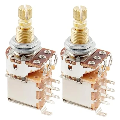 Immagine di Musiclily Pro Metriche B500K Potenziometro Push Split Long Shaft Lineare Pots per Chitarra Elettrica e Basso (Set di 2)