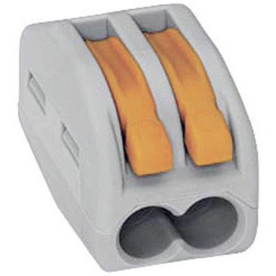 Immagine di WAGO 222 412 Morsetto flessibile: 0.08 4 mm² rigido: 2.5 Numero Poli (num): 2 10 pz. Grigio, Arancione