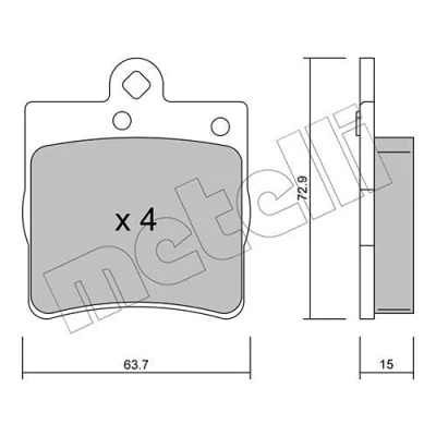 Immagine di METELLI 22 0343 0 Kit pastiglie freno senza contatto segnalazione usura MERCEDES BENZ: Classe C Sedan, SLK, E CHRYSLER: Crossfire Coupe