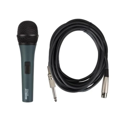 Immagine di HQ Power Microfono dinamico unidirezionale cavo 4,5 mt con custodia nero