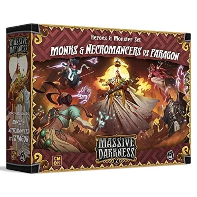 Immagine di CMON Espansione Massive Darkness 2 Monaci e Negromanti vs The Paragon Heroes and Monsters gioco di strategia cooperativo per adulti adolescenti Età 14+ 1 6 giocatori Tempo medio 60
