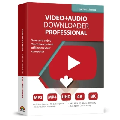 Immagine di video and audio Downloader software for YouTube download your favorite videos as MP4 or MP3 lifetime license computer program compatible with Windows 11, 10, 8 7