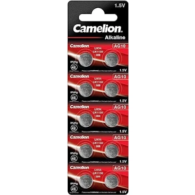 Immagine di Camelion 12051010 pile a bottone alcaline senza mercurio AG10/LR54/LR1131/389 (1,5 V, 10 Pack)