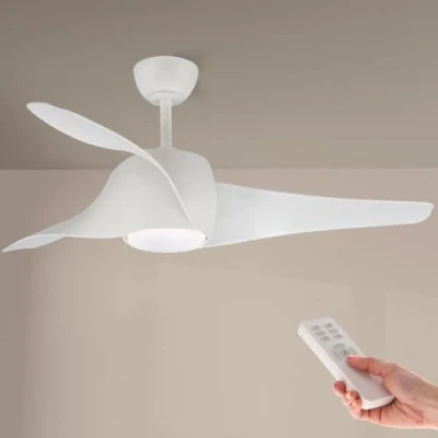 Immagine di M Ledme Ventilatore a soffitto Fanton Led Bianco 58W, telecomando, basso consumo, motore DC 40W+Luce 18W, 8 velocità, Silenzioso, 3 Lame, modalità inverno estate, timer, LM8080