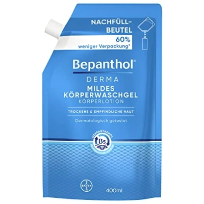 Immagine di Bepanthol® DERMA gel detergente per il corpo, 400 ml, doccia delicato pelli sensibili e secche, dermatologicamente testato, con dexpantenolo, privo di profumi