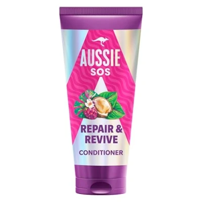 Immagine di Aussie SOS Repair &amp; Revive Balsamo 350ml per Capelli Secchi, Stressati e Danneggiati, Dona morbidezza, lucententezza un liscio setoso, Aiuta a Prevenire Danni Futuri, Vegano