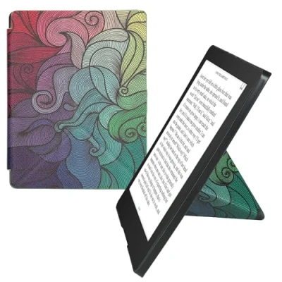 Immagine di kwmobile Custodia leggìo Compatibile con Kobo Aura H2O Edition 2 in Pelle Sintetica Chiusura Magnetica Case Funzione appoggio Gioco di Colore Fucsia/Blu/Verde