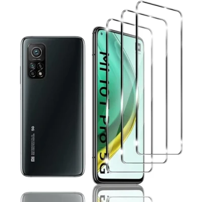 Immagine di Jinyunlai 3 Pezzi, Vetro Temperato per Xiaomi Mi 10T PRO, Pellicola Prottetiva Anti Graffio, Impronte, Senza Bolle, Durezza 9H, Ultra Trasparente, Resistente, proteggi schermo