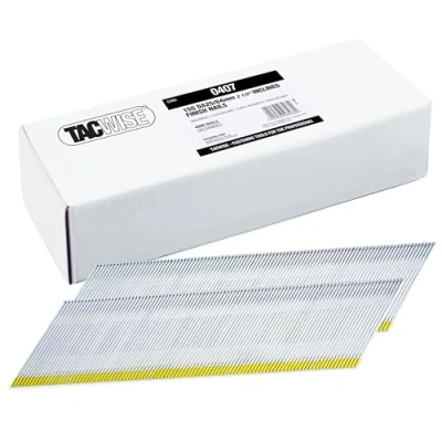 Immagine di Tacwise 0407 Chiodi di Finitura Angolati Galvanizzati, Tipo da 15G / 64 mm, Testa a ‘D’, Confezione 4000