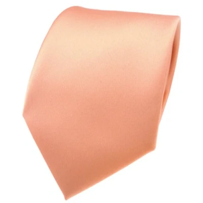 Immagine di TigerTie raso cravatta salmone arancione uni monocromatico poliestere