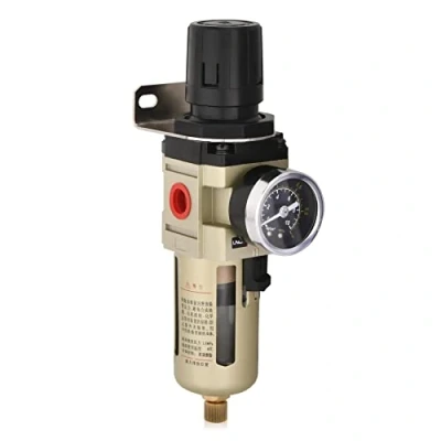 Immagine di Separatore d&#039;acqua Riduttore di pressione Regolatore aria compressa per compressore compressa, con schermo metallico, filtro da 3/8 pollice