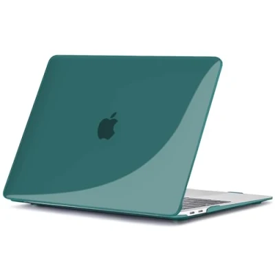 Immagine di TECOOL Custodia Trasparente MacBook Air 13 Pollici M1 2020 2019 2018 A2337 A2179 A1932 con Touch ID, Clear Case Cover Rigida in Plastica Sottile, cristallo verde profondo