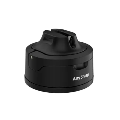 Immagine di AnySharp Evo Affilacoltelli, Sicurezza Mani Libere, Potente Suzione PowerGrip, Affila Sicuramente Tutti i Coltelli da Cucina, Ideale per Acciaio Temperato e Dentati, Il Migliore del Mondo, Nero