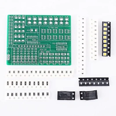 Immagine di Scheda Pratica Di Saldatura,15 Vie Kit Saldatura Per Componenti SMD 1801 Parti Della Esperimenti Produzione Elettronica Fai Da Te