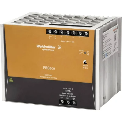 Immagine di Weidmüller PRO ECO 960W 24V 40A Alimentatore per guida DIN 12 V/DC 40 A 960 W Num. uscite:1 x Contenuto 1 pz.