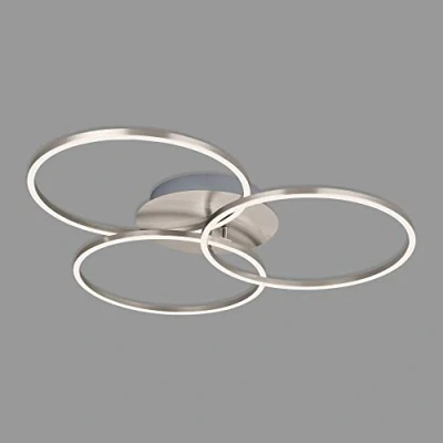 Immagine di Briloner Plafoniera LED Soffitto, Lampada da Soffitto Dimmerabile, Include funzione di Memoria, 40 Watt, 4.400 Lumen, 3.000 Kelvin, Nickel, 717 x 674 103 mm (LxWxH)