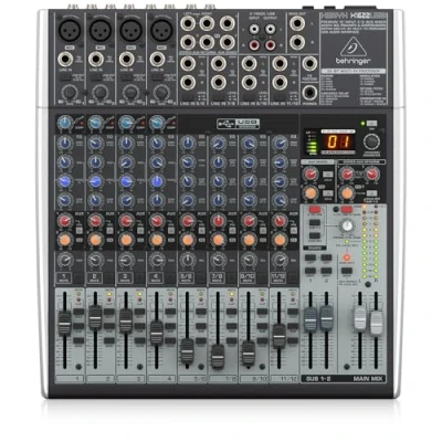 Immagine di Behringer XENYX X1622USB Mixer Premium a 16 ingressi 2/2 bus con preamplificatori microfonici e compressori XENYX, equalizzatore britannico, processore multi effetto 24 bit interfaccia USB/audio