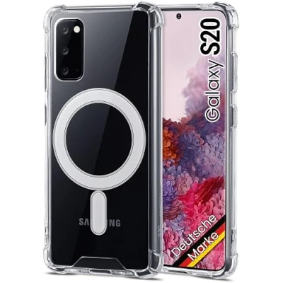 Immagine di JProtect Custodia magnetica per Samsung Galaxy S20 MagSafe Custodia/antiurto Trasparente/Trasparente Case con magnete