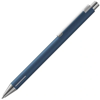 Immagine di Lamy econ Penna a sfera 240 in acciaio inox con clip curvo indaco opaco e sorprendente, mina M 16, colore nero, tratto