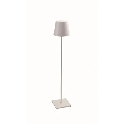 Immagine di Zafferano, Lampada Poldina XXL, da Terra Ricaricabile e Senza Fili con Controllo Touch, Adatta per Salotto ed Esterni, Dimmer, 2700 3000 K, Altezza Regolabile 69 150 cm, Colore Bianco