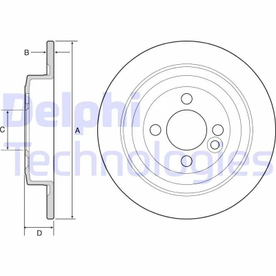 Immagine di DELPHI BG4560C Disco freno 280 10 4 pieno rivestito ad alto tenore di carbonio senza cuscinetto ruota, anello sensore ABS MINI: Hatchback