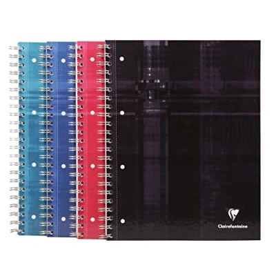 Immagine di Clairefontaine 8292C Bind&#039;O Block Quaderno a spirale Perforé A4+ 22,5x29,7 cm 240 pagine staccabili quadretti piccoli Cadrées avec margini carta bianca 90g copertina rigidacolore casuale