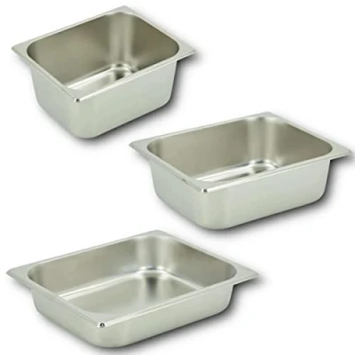 Immagine di HOOZ contenitore GN in acciaio inox 1/1, altezza 65 mm, per alimenti inox, scolapiatti o come inserto cottura, resistente al calore